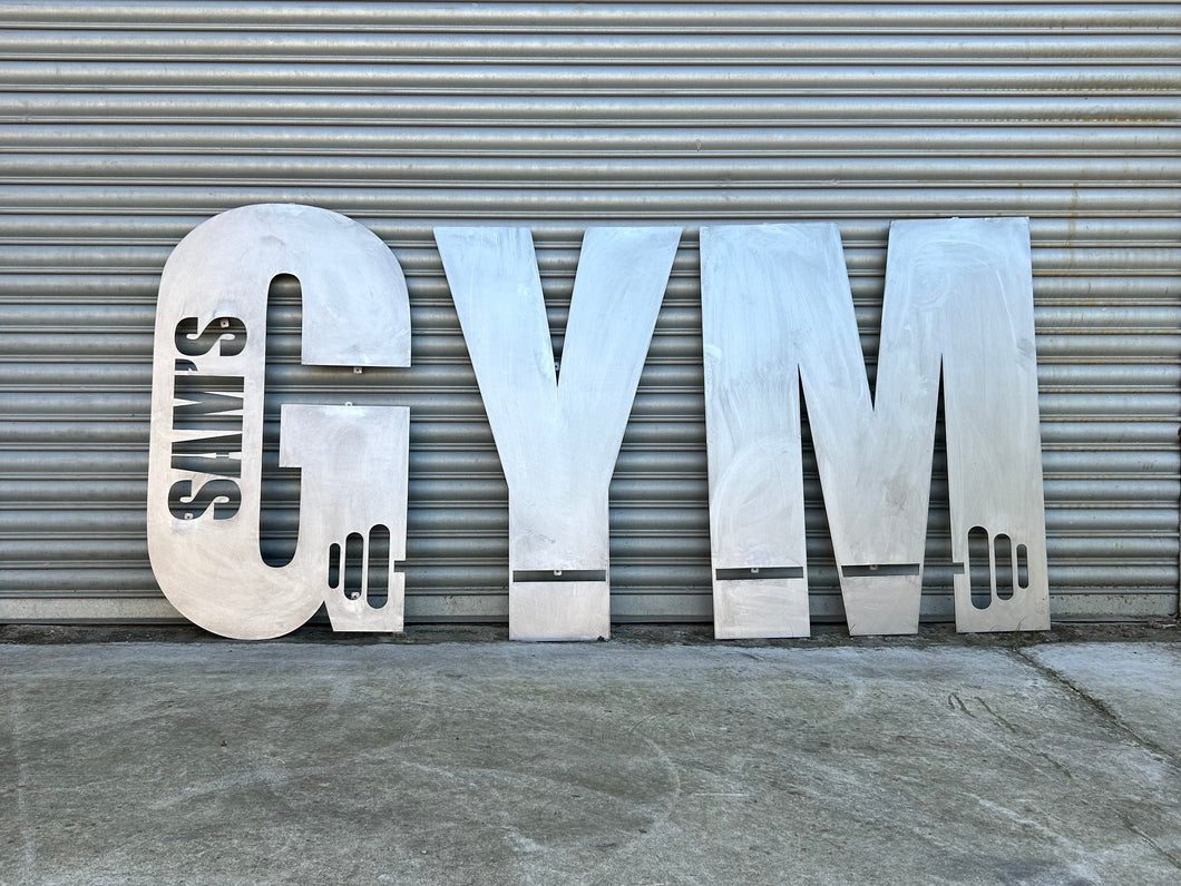 Large Metal Letter with Brackets