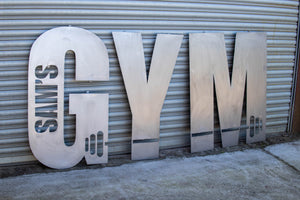 Large Metal Letter with Brackets