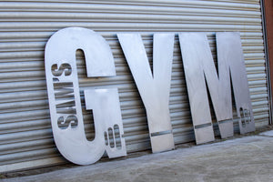 Large Metal Letter with Brackets