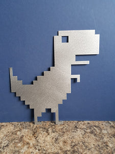 8-bit dinosaur mild steel metal CNC plasma cut word sign