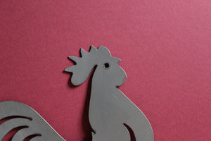 metal plasma cut rooster sign