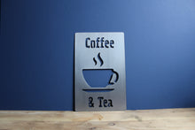 Load image into Gallery viewer, coffee and tea mild steel metal CNC plasma cut word sign