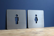 Load image into Gallery viewer, square man and woman toilet signs
