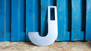 Large Metal Letter J, Industrial Style