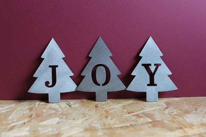 Christmas tree letter metal ornaments