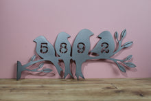 Load image into Gallery viewer, birds on a branch house custom personalised mild steel metal sign