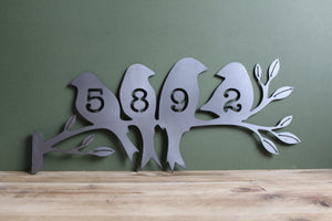 birds on a branch house custom personalised mild steel metal sign