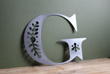 Load image into Gallery viewer, Scandi floral pattern plasma cut metal letter G