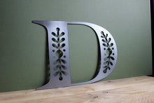 Load image into Gallery viewer, Scandi floral pattern plasma cut metal letter D