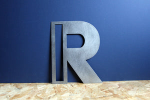 Large Metal Letter R, Industrial Style