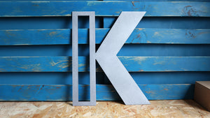 Large Metal Letter K, Industrial Style