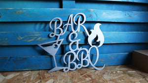 Custom Bar & BBQ custom metal word sign