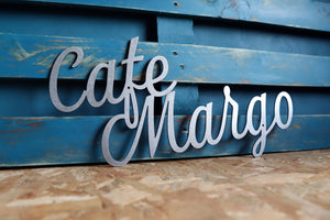 Cafe Margo mild steel personalised metal sign