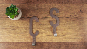 metal letter hook C and S