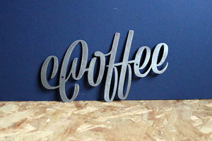coffee metal plasma cut word sign