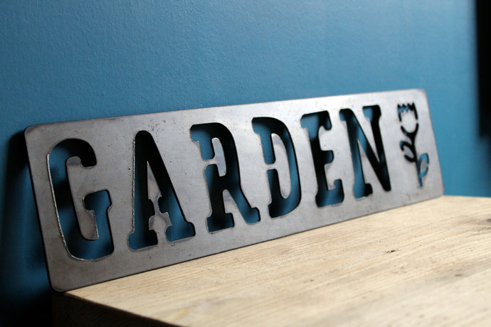 garden metal sign