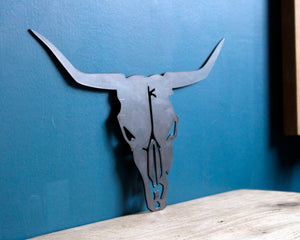 bull head plasma cut metal sign