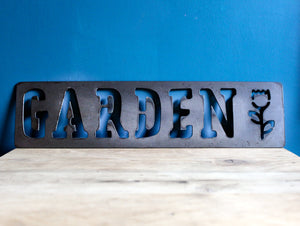 garden metal sign
