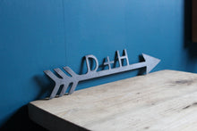 Load image into Gallery viewer, custom initial arrow personalised mild steel metal sign