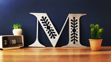 Load image into Gallery viewer, Large Metal Letter M, Floral Pattern