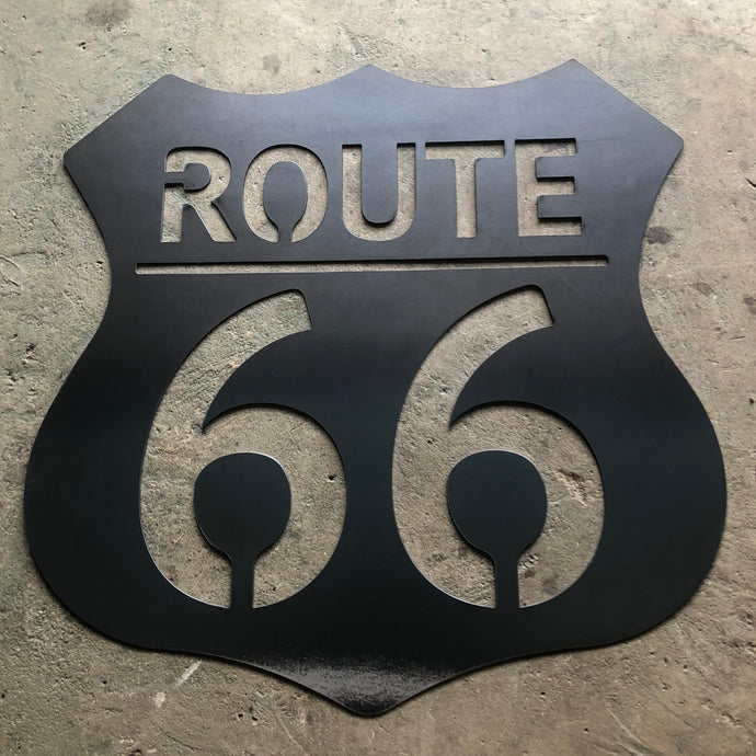route 66 plasma cut metal sign