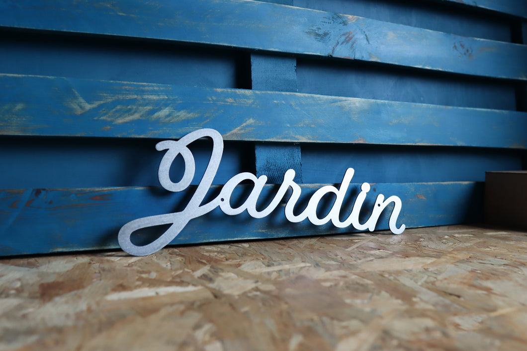 Jardin metal garden sign