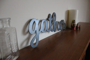 gather metal word sign