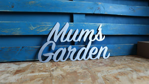 mums garden plasma cut metal sign