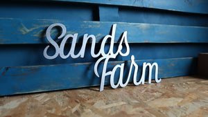 Sands Farm Custom Metal Word Sign