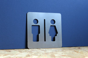 unisex toilet metal sign