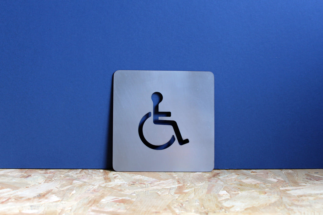 wheelchair access metal sign