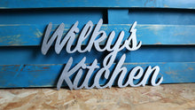Load image into Gallery viewer, Wilky&#39;s Kitchen custom personalised mild steel metal sign